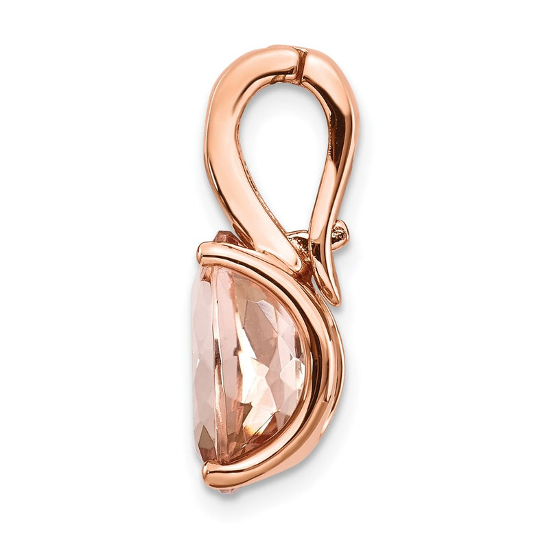 14k Rose Gold Real Diamond and Morganite Pendant