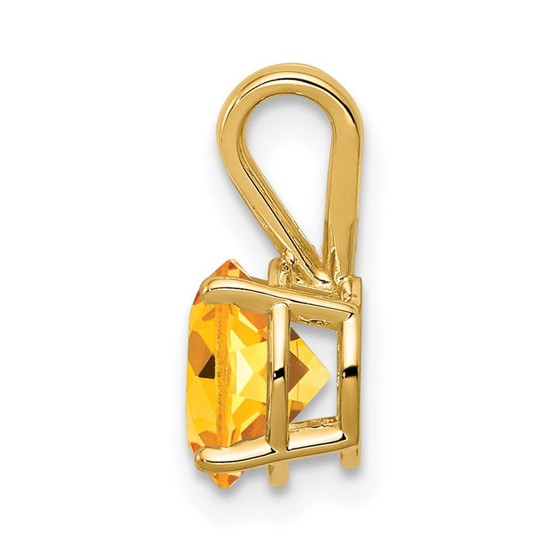 14K Yellow Gold 7mm Citrine pendant
