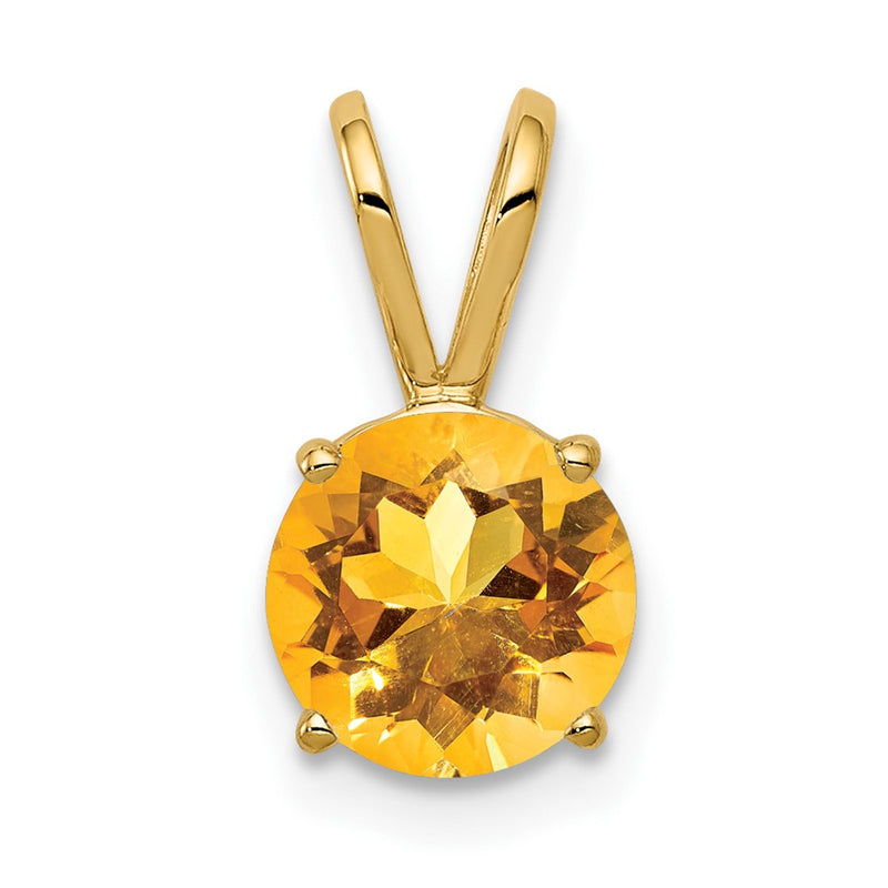 14K Yellow Gold 7mm Citrine pendant