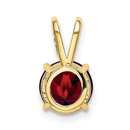 14K Yellow Gold 7mm Garnet pendant