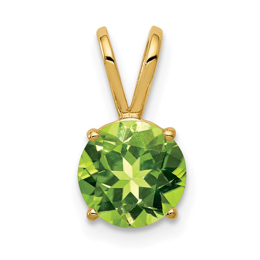 14K Yellow Gold 7mm Peridot pendant