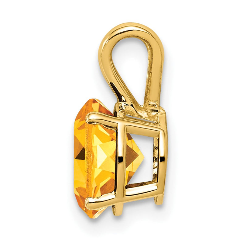 14K Yellow Gold 8mm Citrine pendant