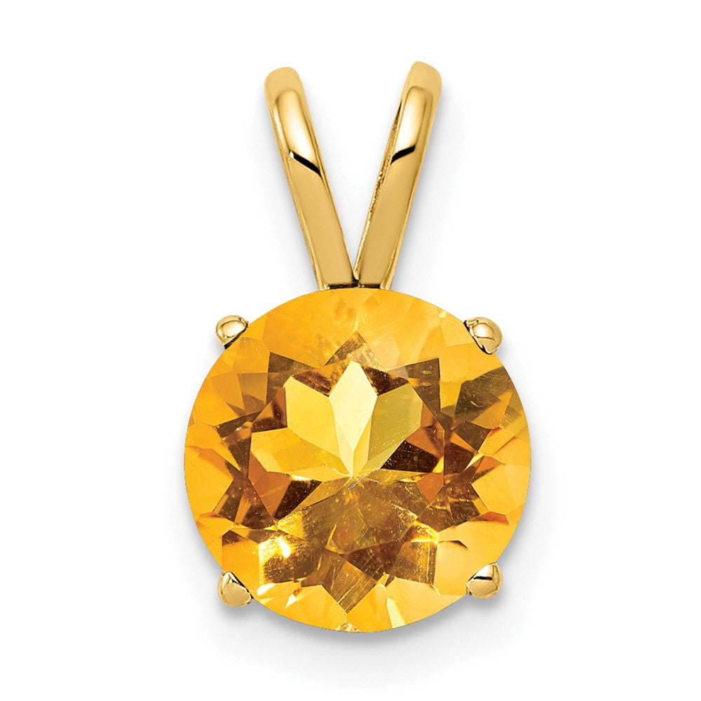14K Yellow Gold 8mm Citrine pendant