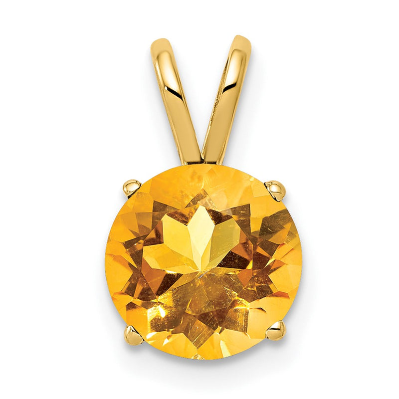 14K Yellow Gold 8mm Citrine pendant