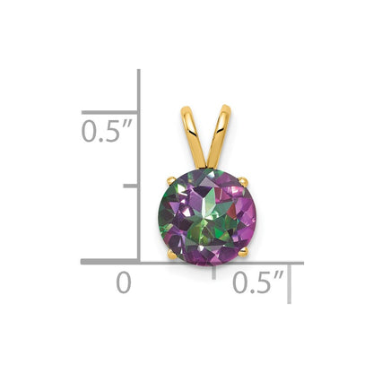 14K Yellow Gold 8mm Fire Topaz pendant