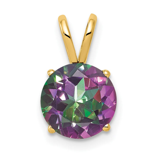 14K Yellow Gold 8mm Fire Topaz pendant