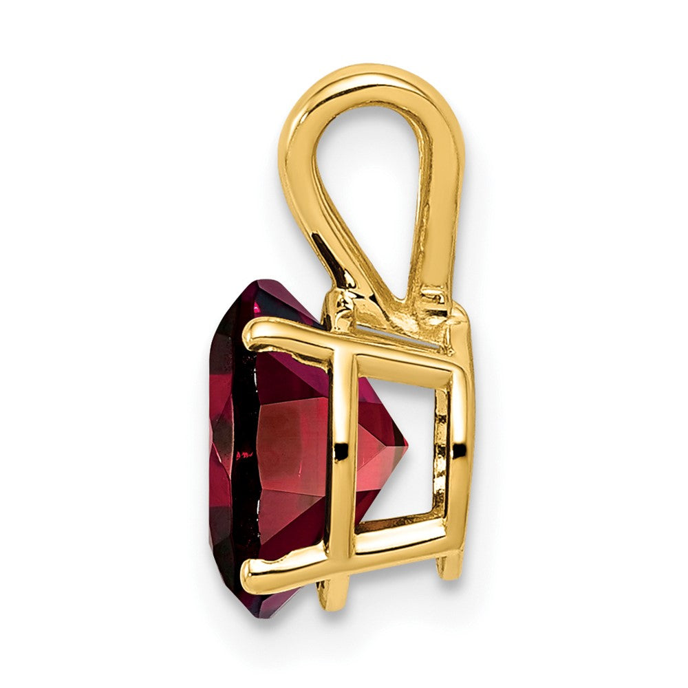 14K Yellow Gold 8mm Garnet Checker pendant