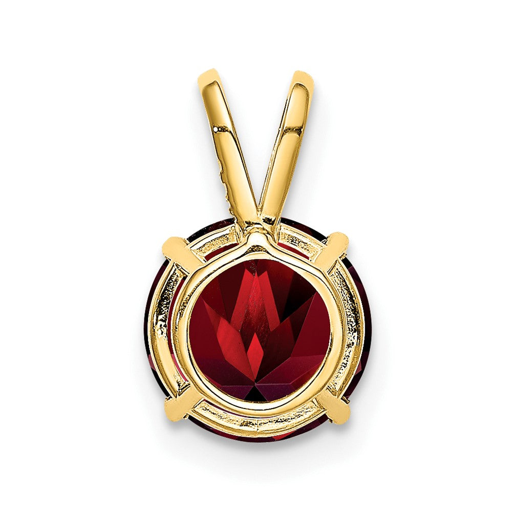 14K Yellow Gold 8mm Garnet Checker pendant