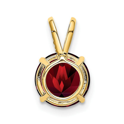 14K Yellow Gold 8mm Garnet Checker pendant
