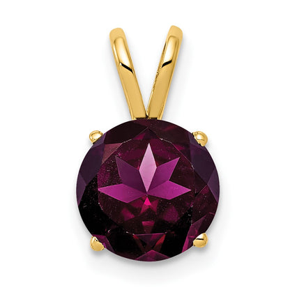 14k Yellow Gold 8mm Rhodolite Garnet pendant