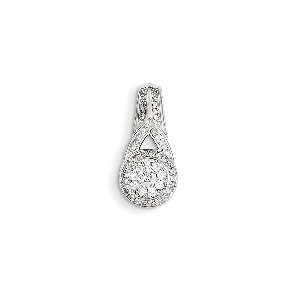 14k White Gold Real Diamond Pendant