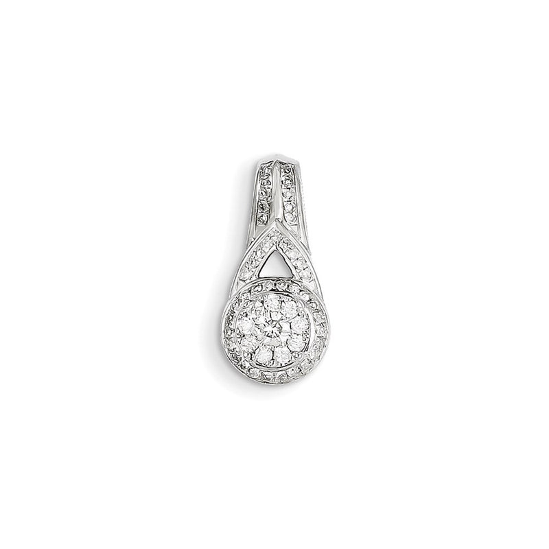 14k White Gold Real Diamond Pendant