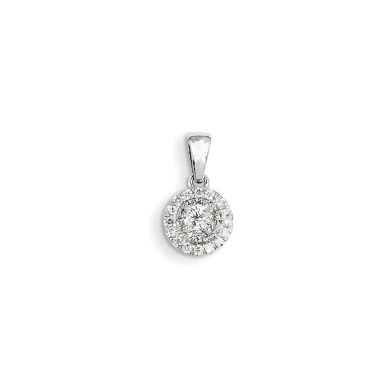 14k White Gold Real Diamond Halo Pendant