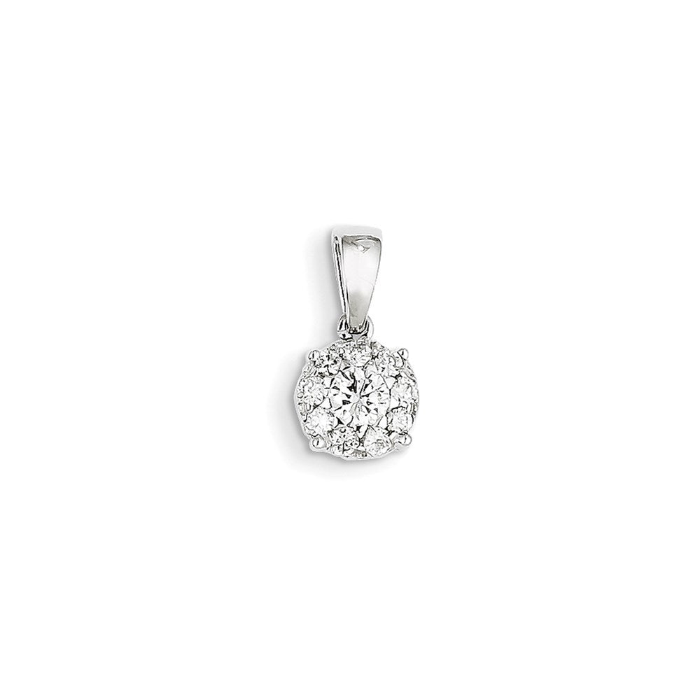 14k White Gold Real Diamond Pendant