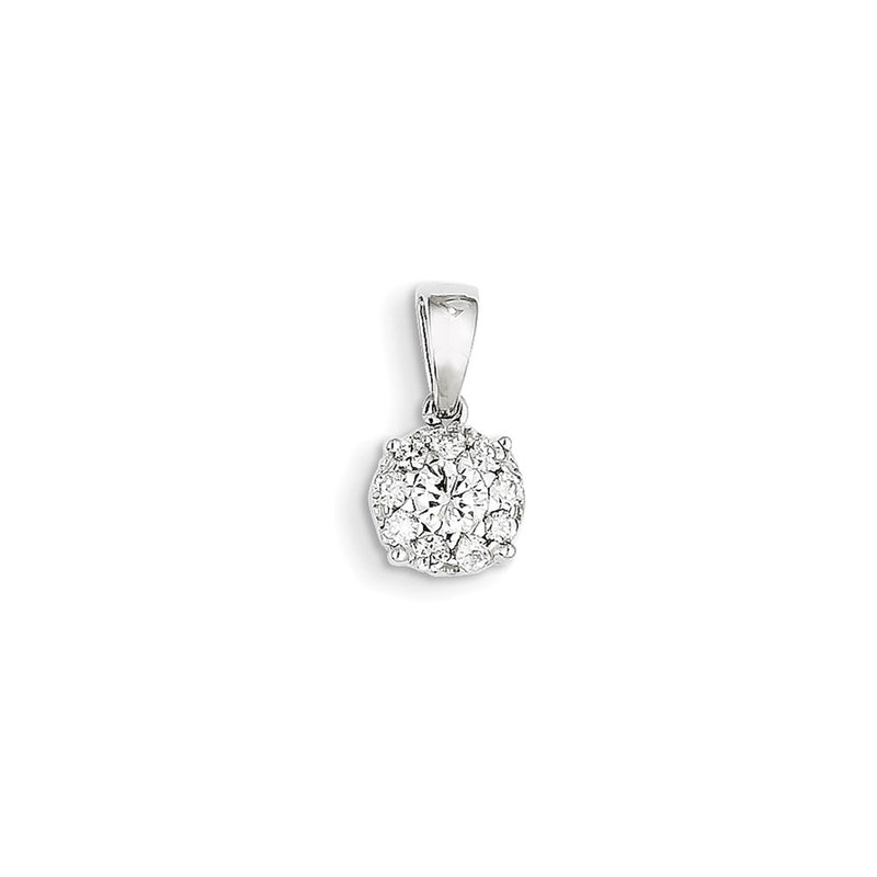 14k White Gold Real Diamond Pendant