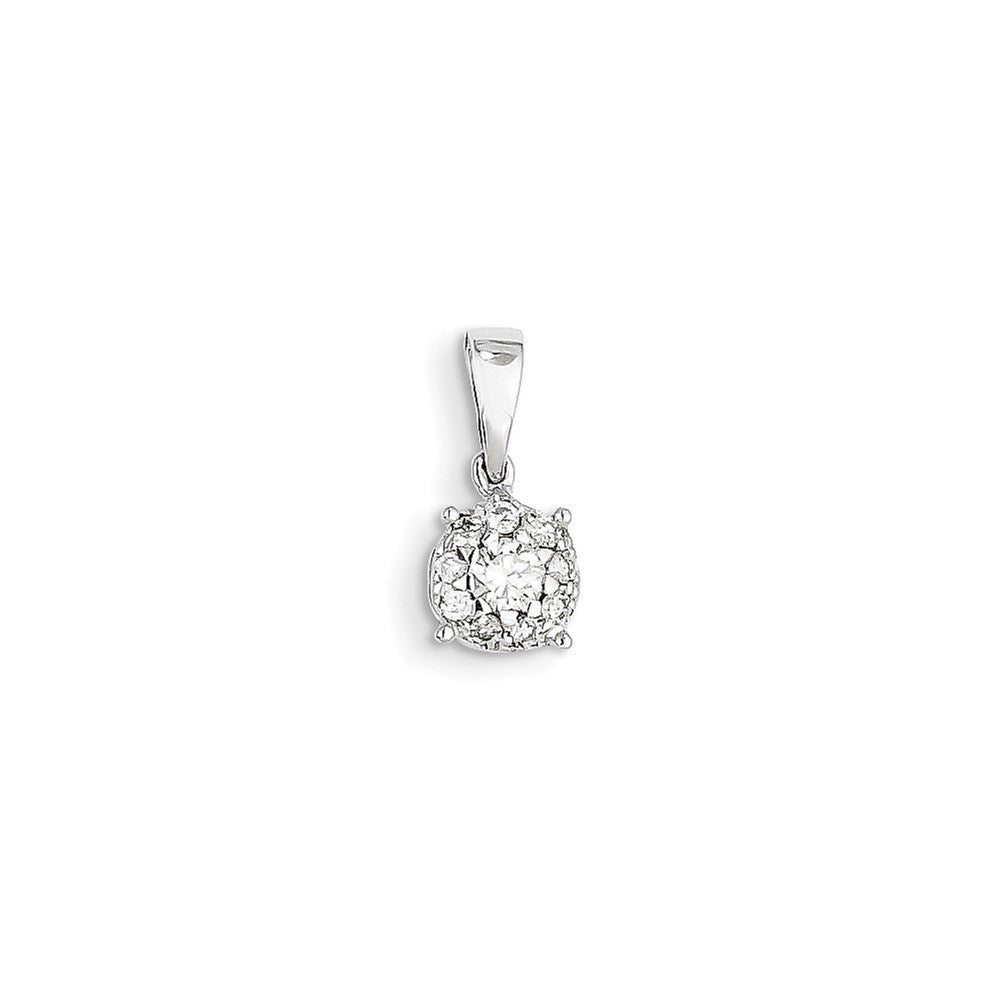 14k White Gold Real Diamond Pendant
