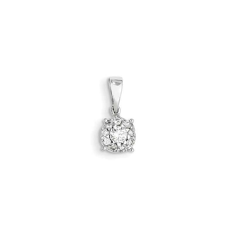14k White Gold Real Diamond Pendant