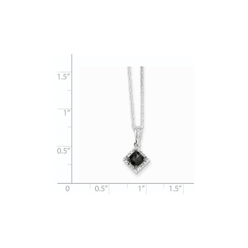 14k White Gold w/ Black and White Real Diamond Pendant