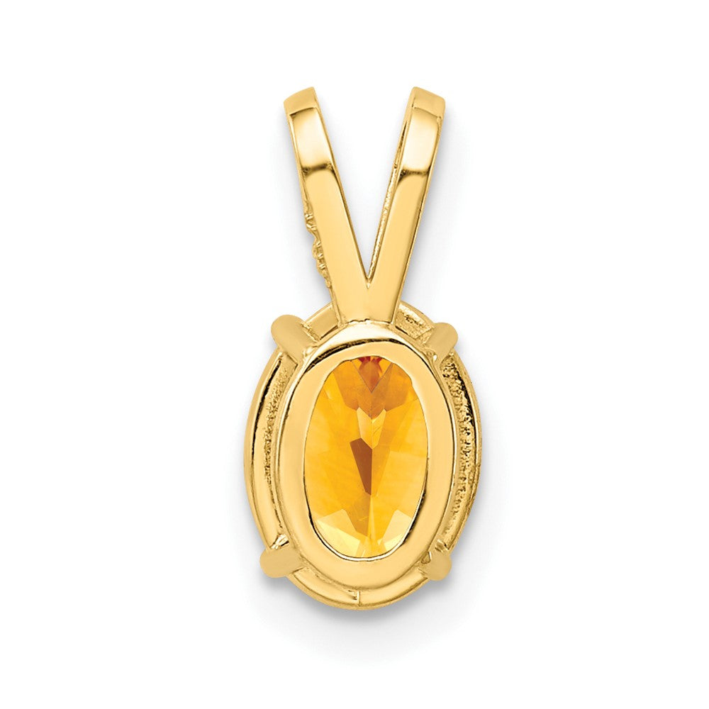 14K Yellow Gold 7x5mm Oval Citrine pendant