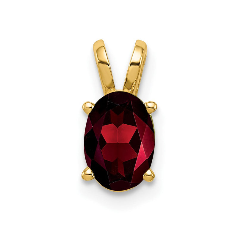 14K Yellow Gold 7x5mm Oval Garnet pendant