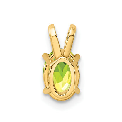 14K Yellow Gold 7x5mm Oval Peridot pendant