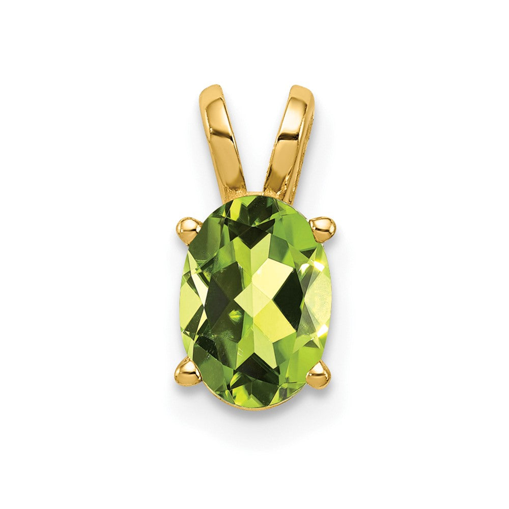 14K Yellow Gold 7x5mm Oval Peridot pendant