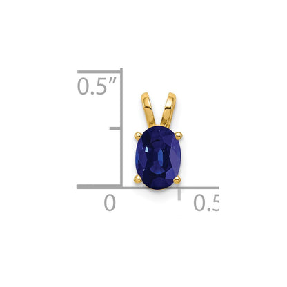 14k 7x5mm Oval Sapphire Pendant