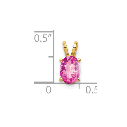 14k 7x5mm Oval Pink Sapphire Pendant