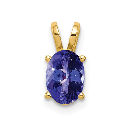 14k Yellow Gold 7x5mm Oval Tanzanite pendant