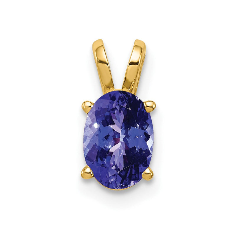 14k Yellow Gold 7x5mm Oval Tanzanite pendant