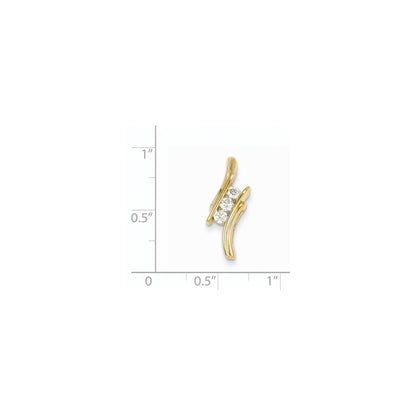 14K Yellow Gold Real Diamond Chain Slide