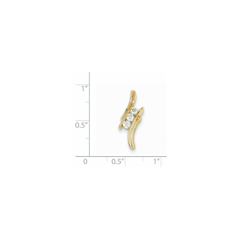 14K Yellow Gold Real Diamond Chain Slide