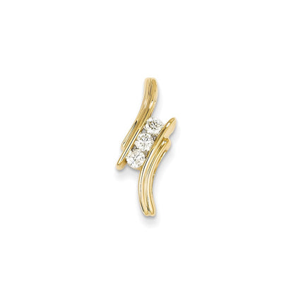 14K Yellow Gold Real Diamond Chain Slide
