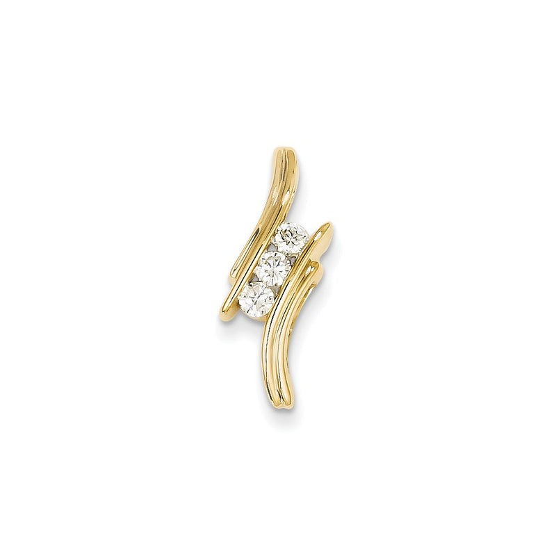 14K Yellow Gold Real Diamond Chain Slide