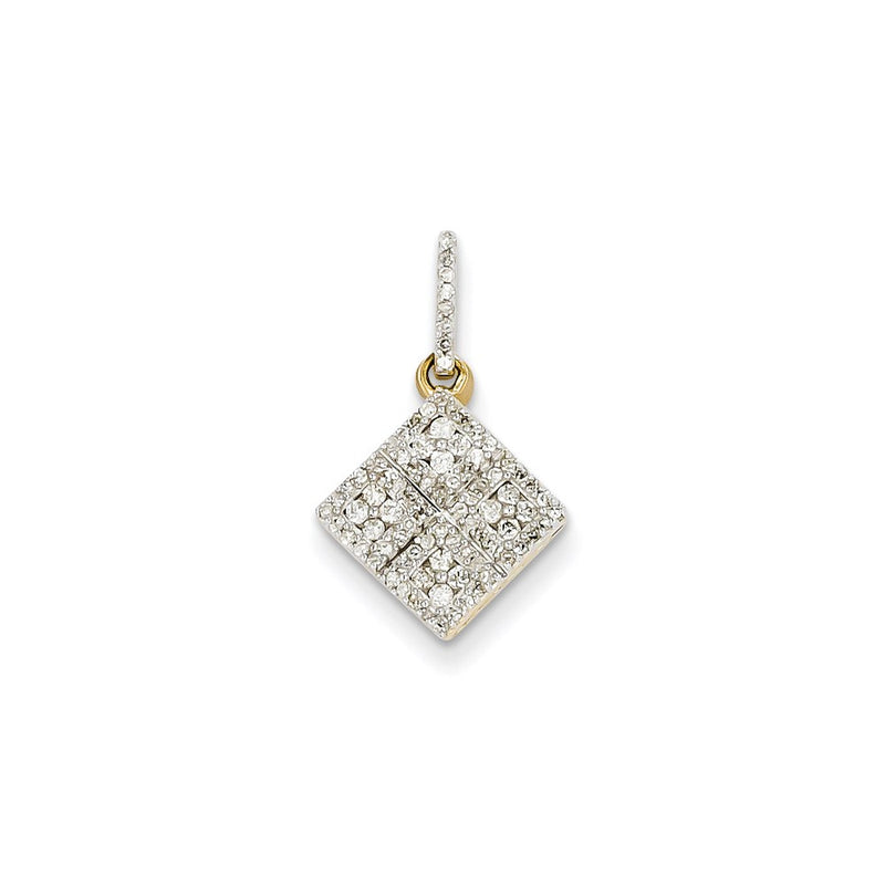 14K Yellow Gold Real Diamond Pendant