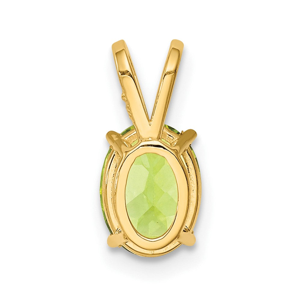 14K Yellow Gold 8x6mm Oval Peridot pendant