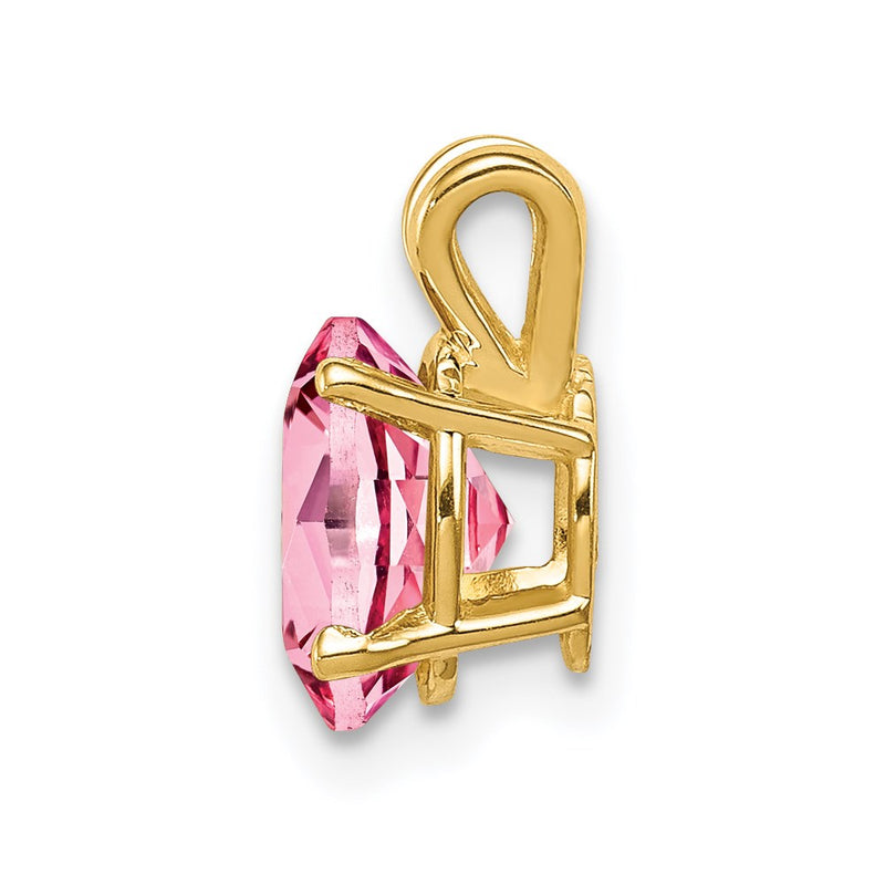 14k Yellow Gold 8x6mm Oval Pink Tourmaline pendant