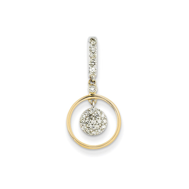 14k Two-Tone Gold Real Diamond Pendant