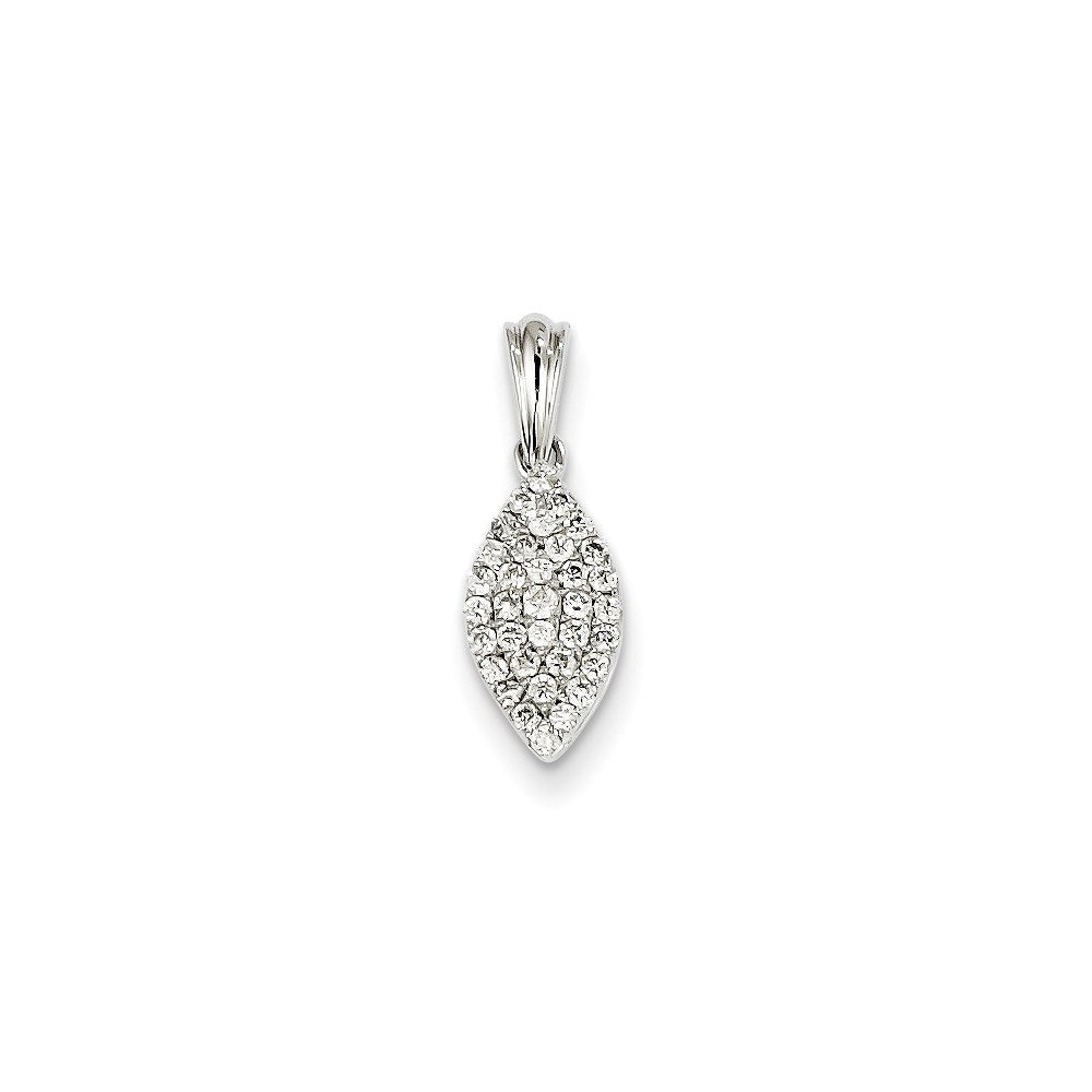 14K White Gold Real Diamond Pendant