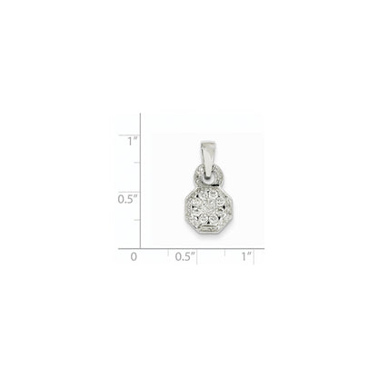 14K White Gold Real Diamond Pendant
