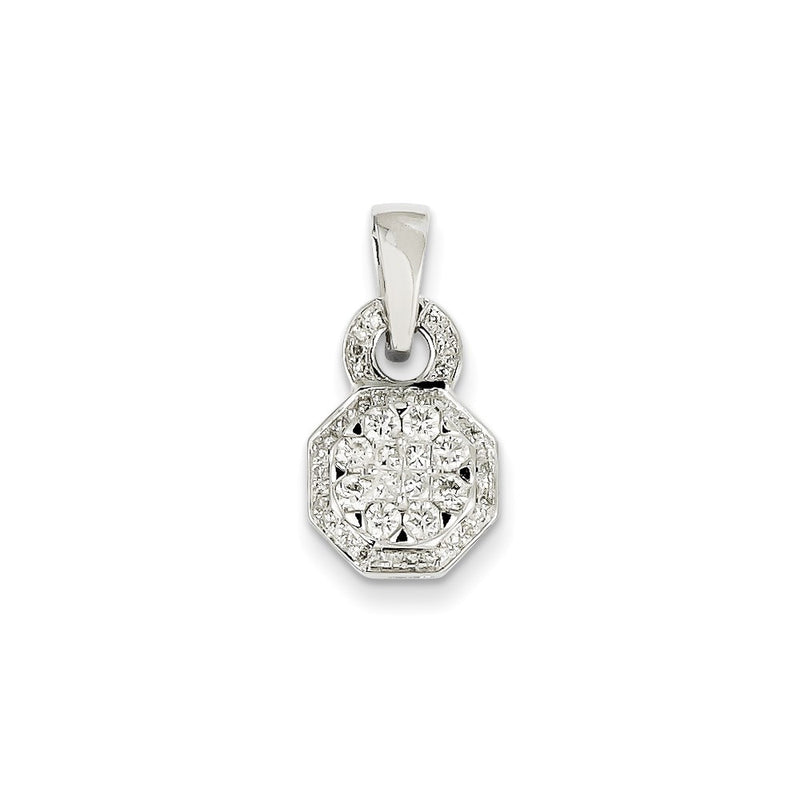 14K White Gold Real Diamond Pendant
