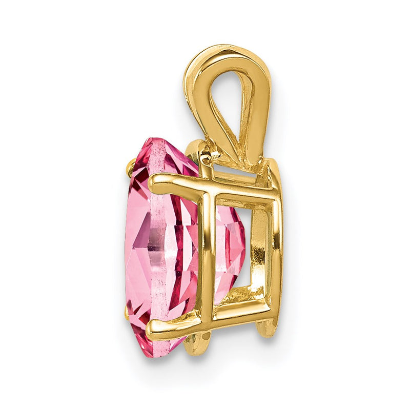 14k Yellow Gold 9x7mm Oval Pink Tourmaline pendant