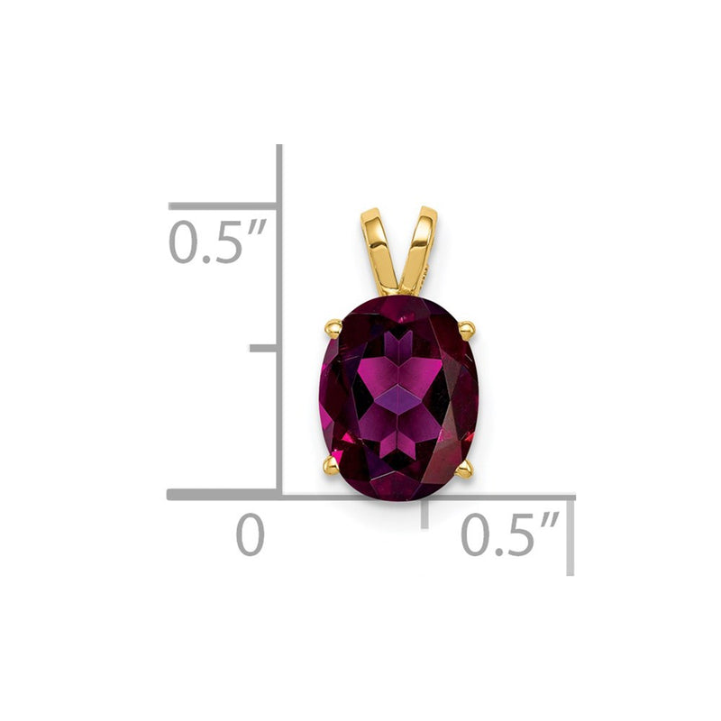 14k Yellow Gold 9x7mm Oval Rhodolite Garnet pendant