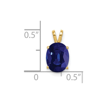 14k 9x7mm Oval Sapphire Pendant