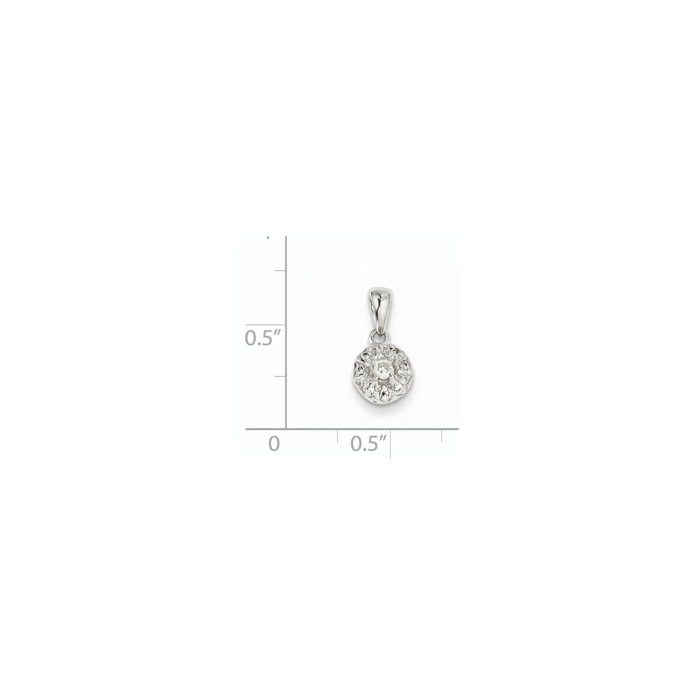 14k White Gold 0.13ct Real Diamond Round Pendant
