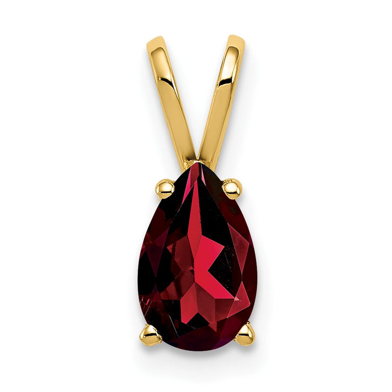 14K Yellow Gold 8x5mm Pear Garnet pendant