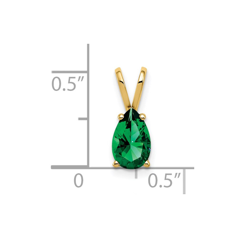 14K Yellow Gold 8x5mm Pear Mount St. Helens pendant