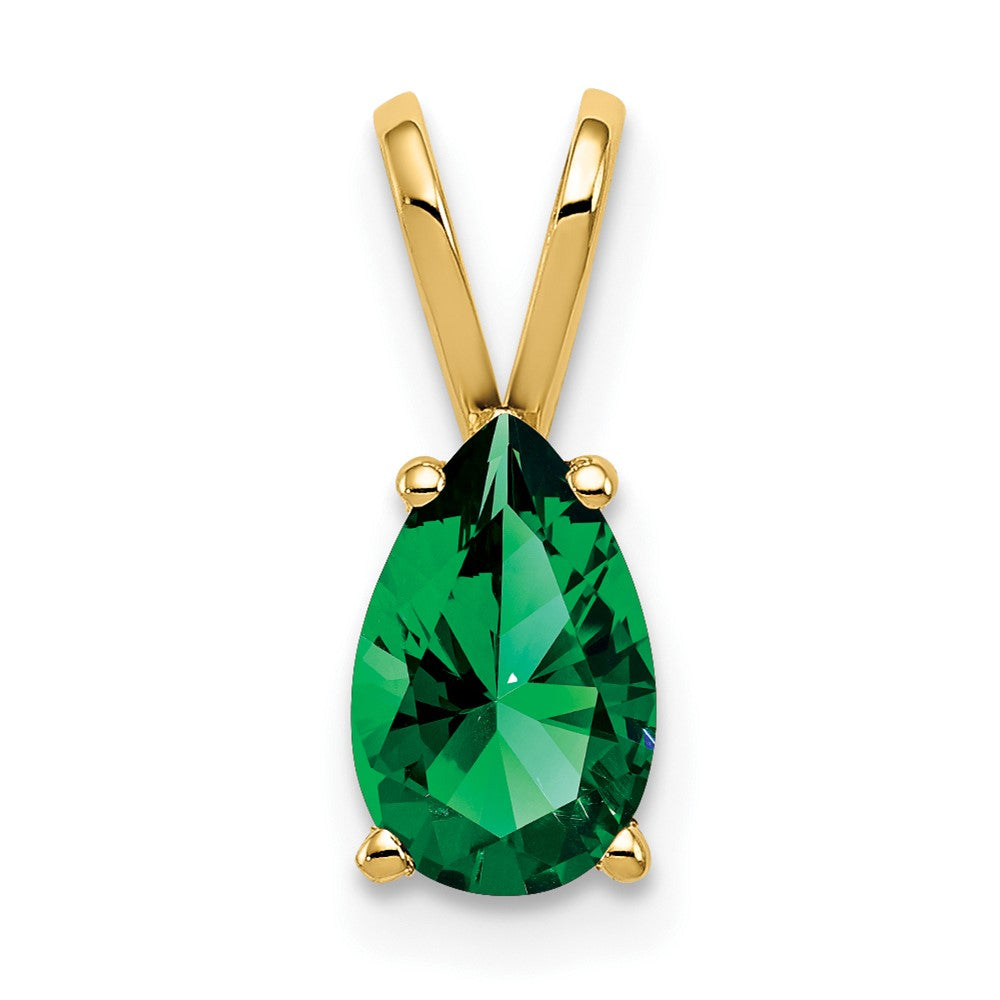 14K Yellow Gold 8x5mm Pear Mount St. Helens pendant