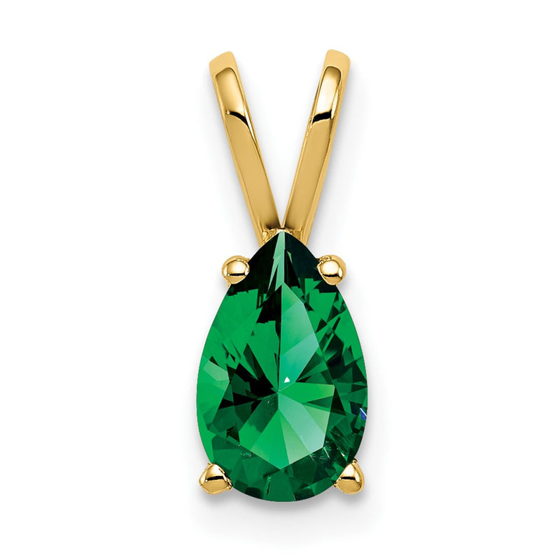 14K Yellow Gold 8x5mm Pear Mount St. Helens pendant