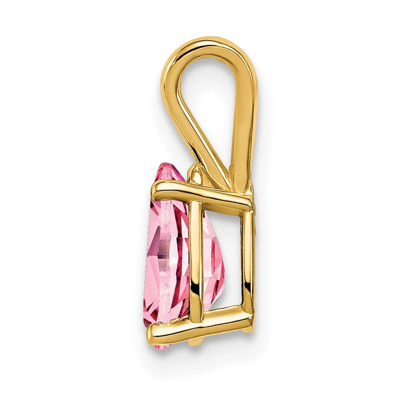 14k Yellow Gold 8x5mm Pear Pink Tourmaline pendant